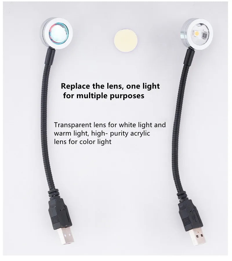 USB Sunset Lamp LED Rainbow Neon Night Light Projector Photography Wall Atmosphere Lighting for Bedroom Home Room Decor Gift HIP