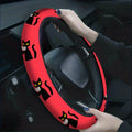 Black Cat Steering Wheel Cover for Trucks & SUVs | Easy Fit Steering Wheel Cover HIP black