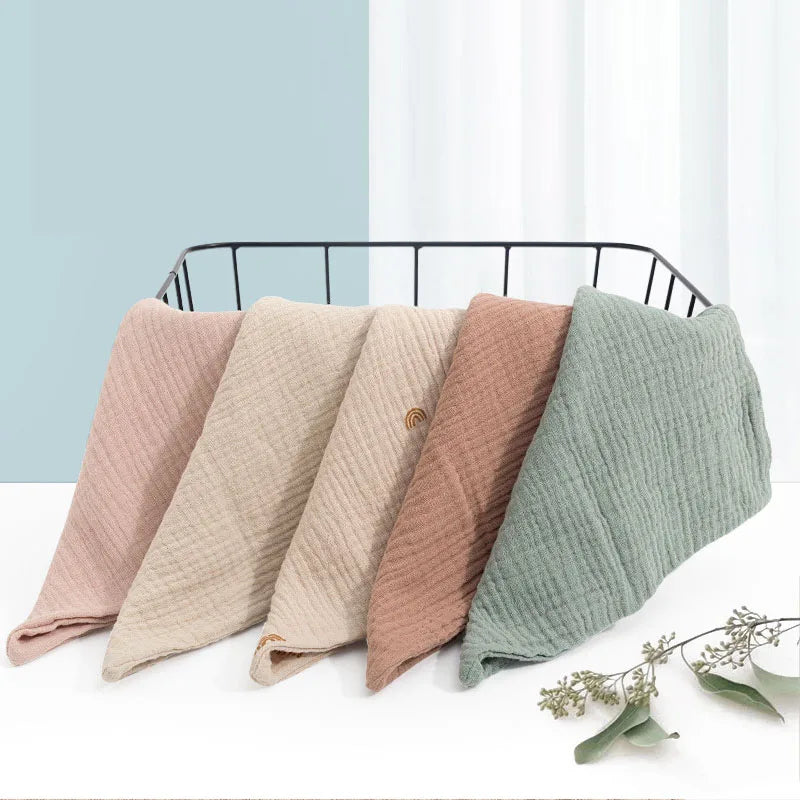 Soft Gauze Cotton Baby Washcloths – 5-Pack Face & Bath Towels Baby Washcloths HIP