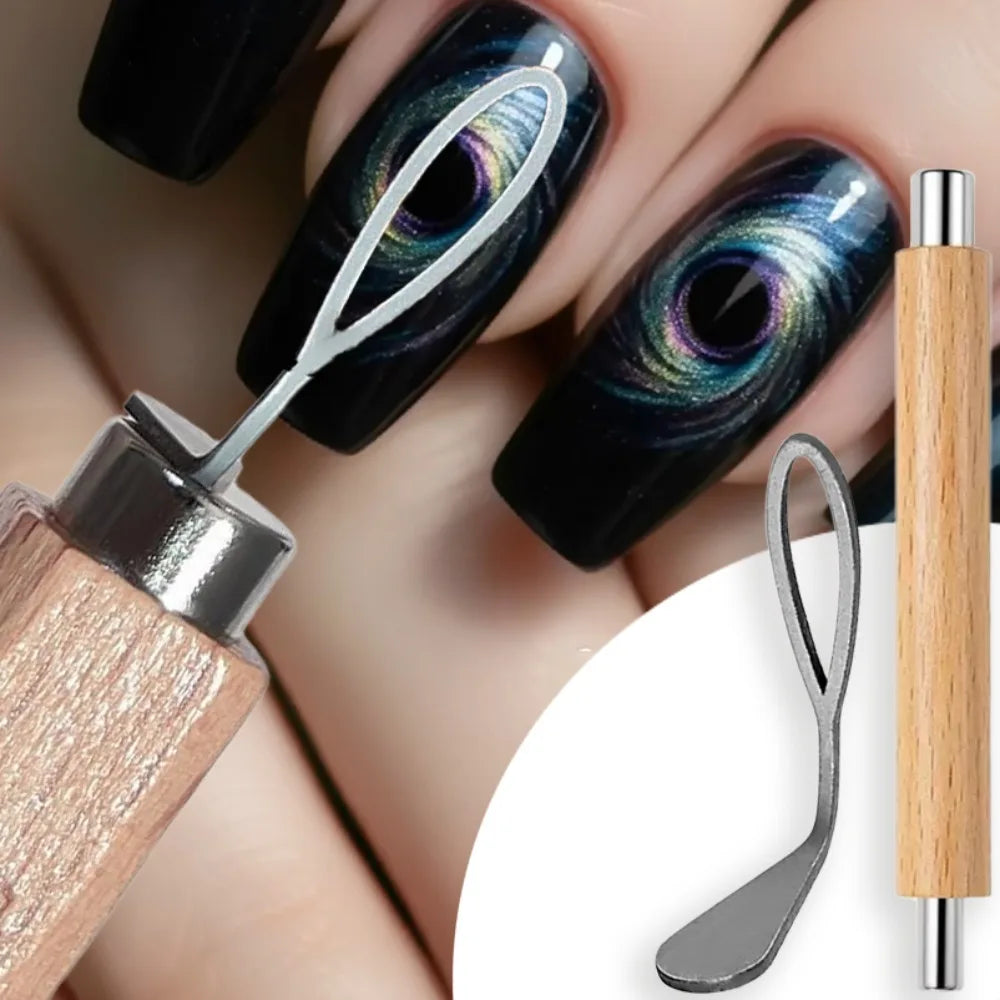Oval Black Hole Cat Eye Magnet Set Hollow Effect Magnet Stick Create 3D Wave Empty Hole DIY Magnetic Tool Nail Polish Art Design HIP
