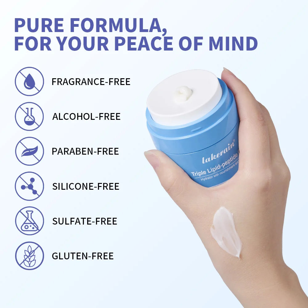 Triple Lipid Peptide Cream Long Lasting Hydration Moisturizer For Dry Normal Sensitive Skin Brighten Skin Care Non-Comedogenic HIP