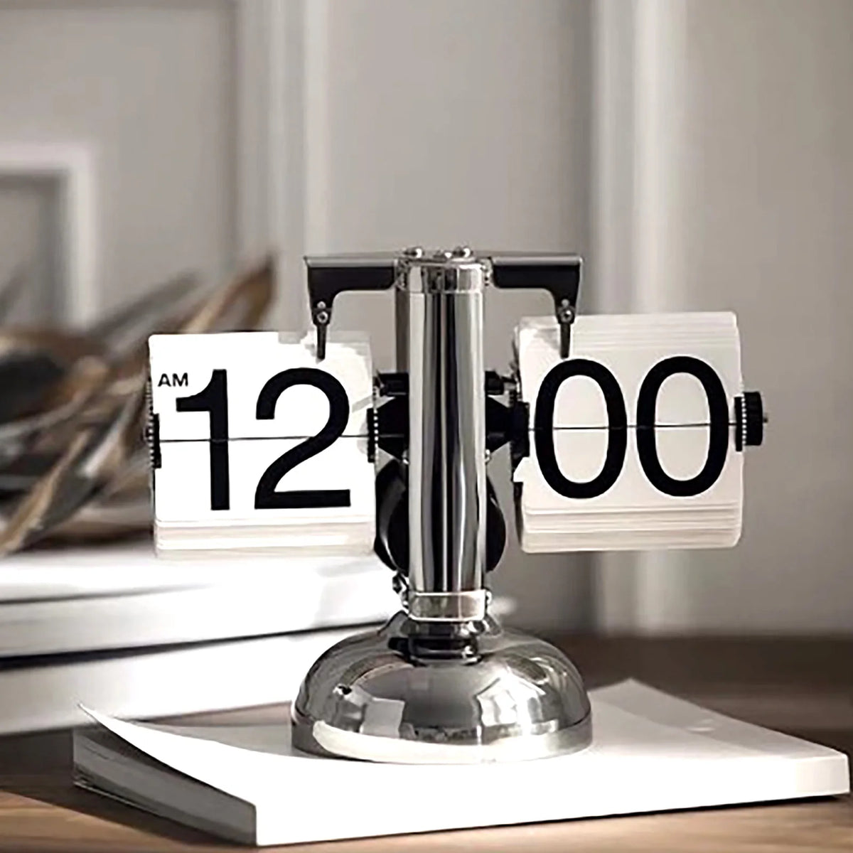 Clock Digital Down Clock Retro Minimalist Single Foot Mechanical Auto Clock Desk Clock for Home Livingroom HIP