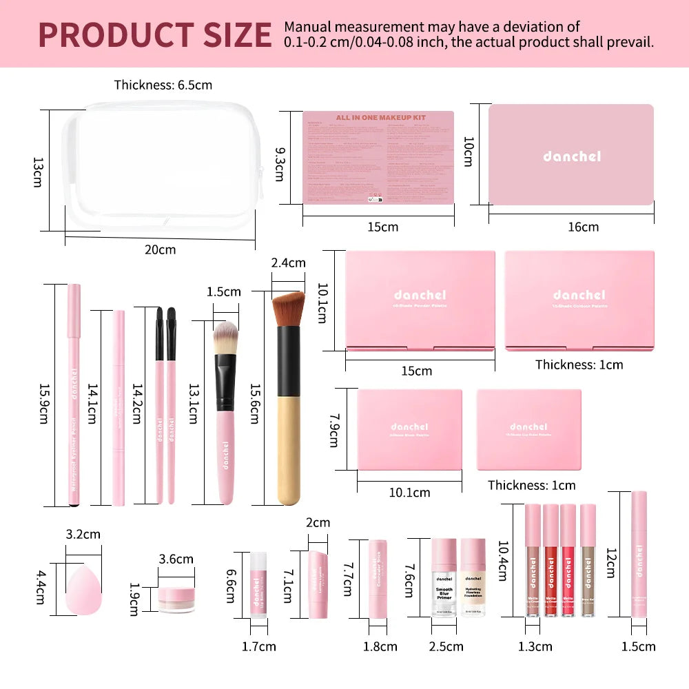 Christmas Gift All In One Full Face Makeup Kit With Concealer Contour Highlight Blush Eyeshadow Eyebrow Pencil Lip Makeup HIP