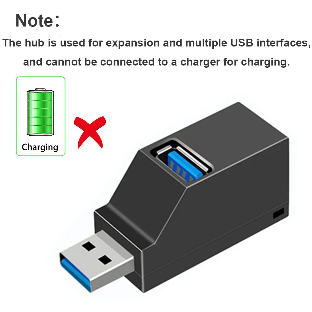 OULLX USB 3.0 Hub – 3-Port Mini Splitter for PC & Laptop USB Hub Adapter HIP