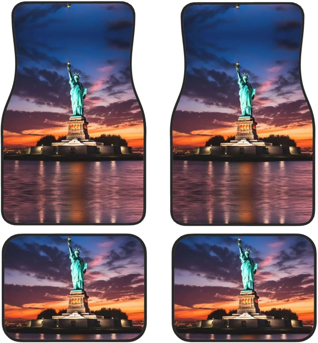 Statue of Liberty USA 4-Piece Car Floor Mat Set | Patriotic Car Floor Mat Set HIP 1