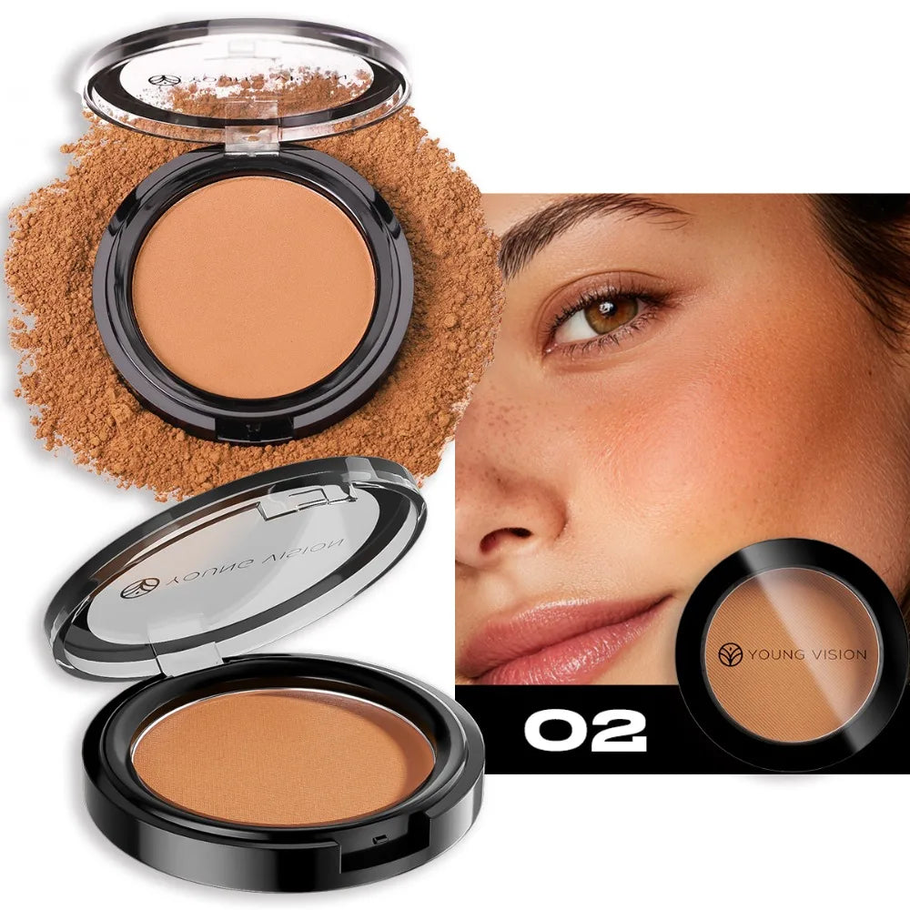 Professional Matte Bronzer Contour Powder Palette Long-Lasting Highlighter for 3D Face Shaping Silky Setting Makeup Powder HIP 02