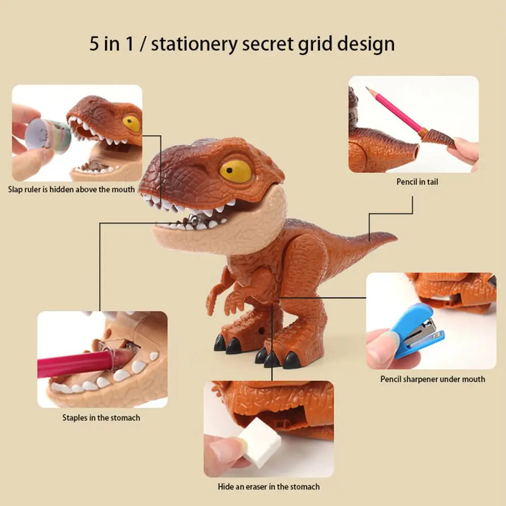 5-in-1 Dinosaur Stationery Set – Figurine, Pencil & Eraser Dinosaur Stationery Set HIP