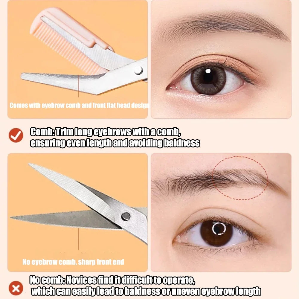 Eyebrow Trimmer Scissor Beauty Products for Women Eyebrow Scissors with Comb Stainless Steel Makeup Tools Beauty Scissors HIP