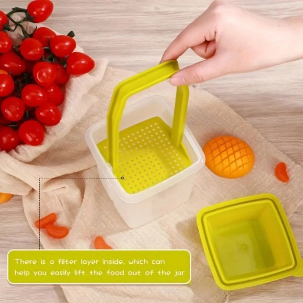 Reusable Pickle Container with Strainer & Lid – BPA Free Food Storage Container HIP