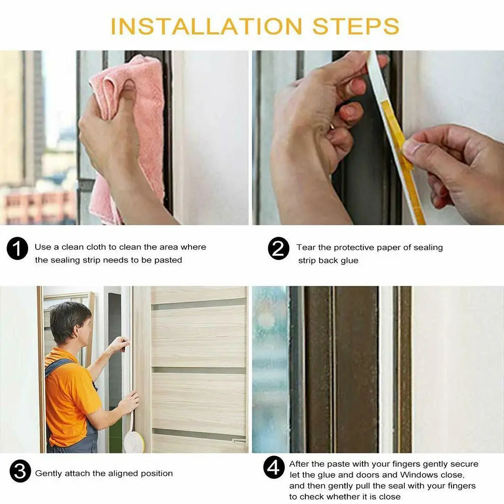 Self-Adhesive Foam Door & Window Seal Strip – 5M/10M Foam Seal Strip HIP