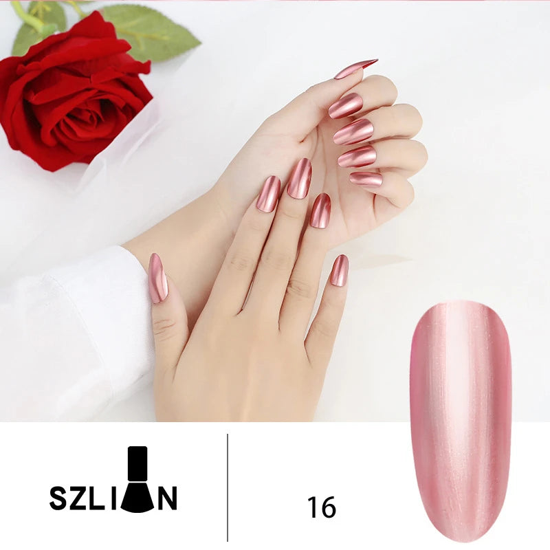 ZUOFILY Mirror Gel Nail Polish – No Lamp Metallic Silver