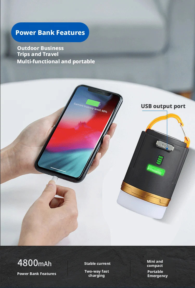 ESMARTER Magnetic USB Rechargeable LED Camping Lantern Portable Camping Lantern HIP