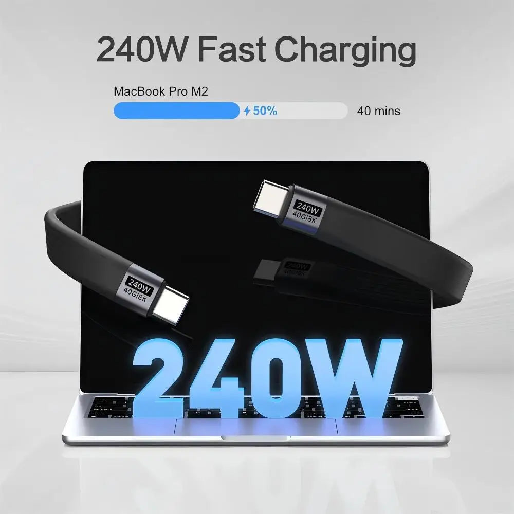 USB-C 240W 40Gbps Keychain Cable – 8K@60Hz USB4 PD3.1 USB-C Keychain Cable HIP