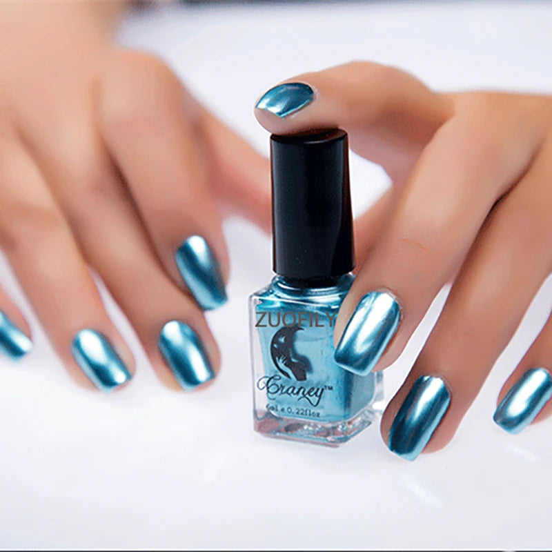 Gel Nail Polish without lamp Gel Semi-permanent Varnishes hybrid All for manicure Mirror Effect Metallic Shiny Glitter Silver HIP 05