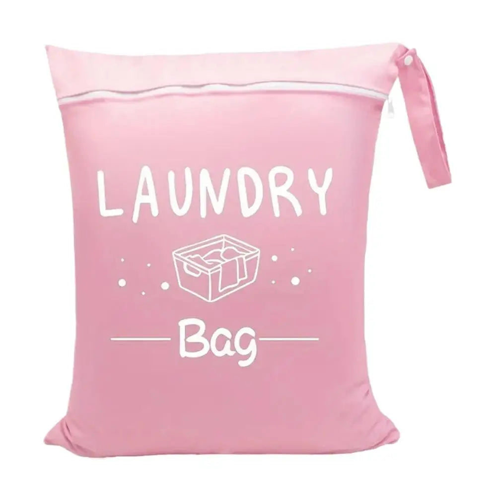 Waterproof Oxford Laundry Bag For Travel Portable Dirty Clothes Storage Pouch Washable Organizer Bag With Handle & Zipper HIP Pink