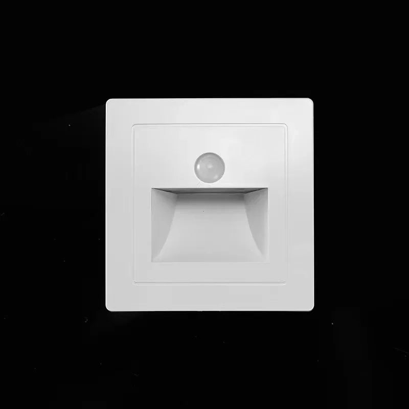 Recessed LED Wall Lamp PIR Motion Sensor Stair Step Night Light LED Step Wall Lamp HIP white-1PCS AC 85-265V China Mainland|white light