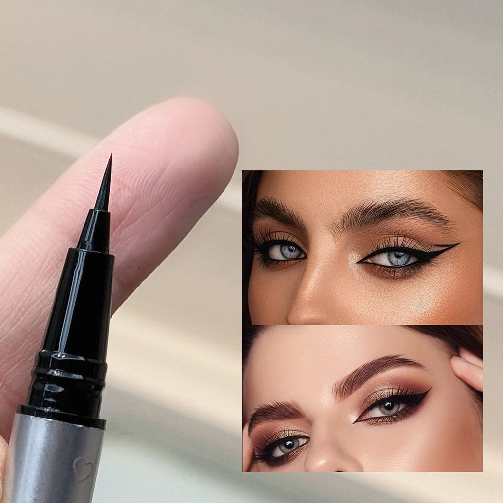 0.01mm Ultra-Fine Precision Waterproof Liquid Eyeliner, Black, Quick-Drying, Anti-Smudge, Anti-Sweat, Long-Lasting Eye-Slimming HIP