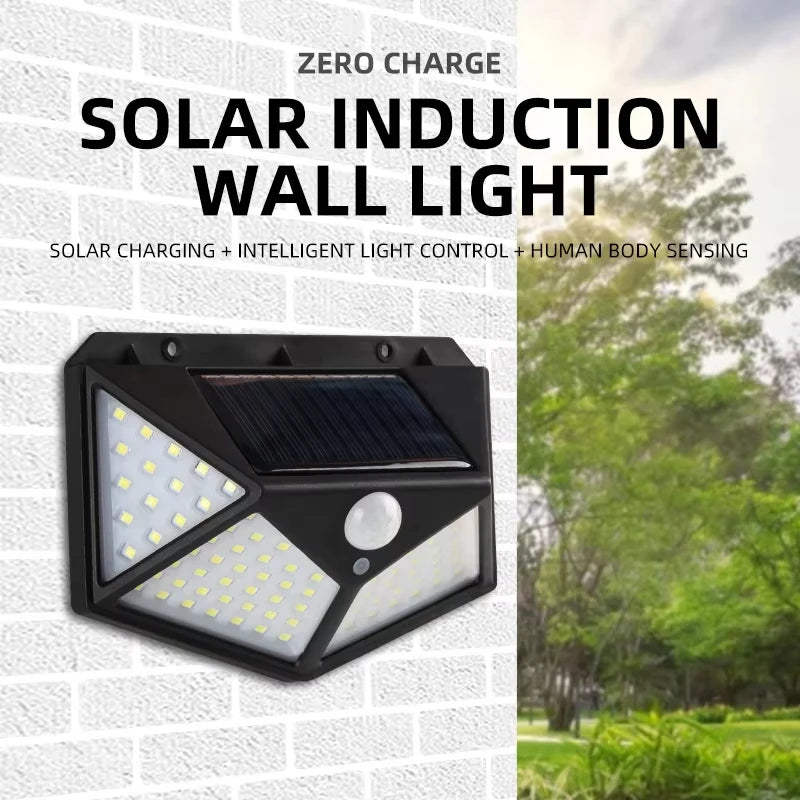 100 LED Solar Motion Sensor Outdoor Wall Light – IP65 270° Solar Security Light HIP