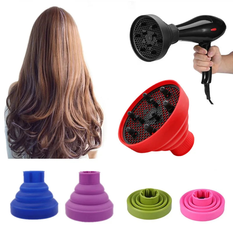 Universal Silicone Hairdryer Diffuser Cover Hair Curl Diffuser Foldable Curly Hair Drying Blower Barber Styling Accessories Tool HIP
