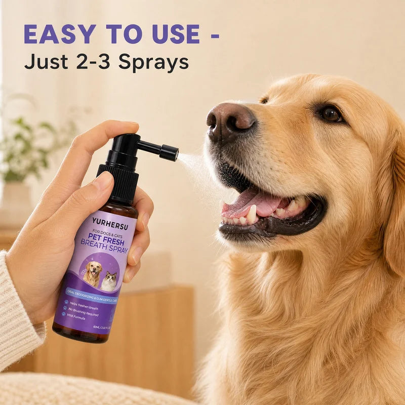 Pet Breath Spray – Daily Oral Freshener for Dogs & Cats Pet Dental Spray HIP