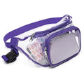 Clear Fanny Pack – Waterproof PVC Stadium Approved Sports Bag Clear Fanny Pack HIP Purple