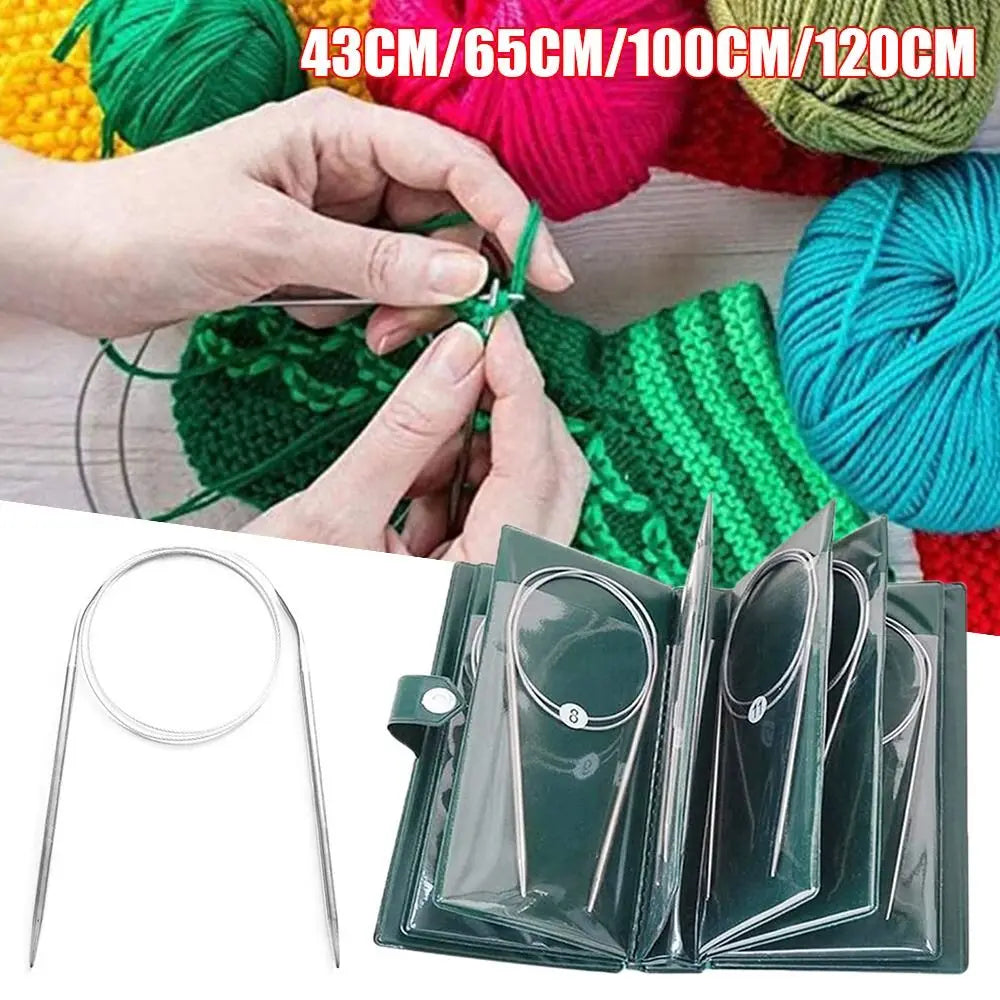 Stainless Steel Circular Knitting Needles – 11-Size Set Circular Knitting Needles HIP