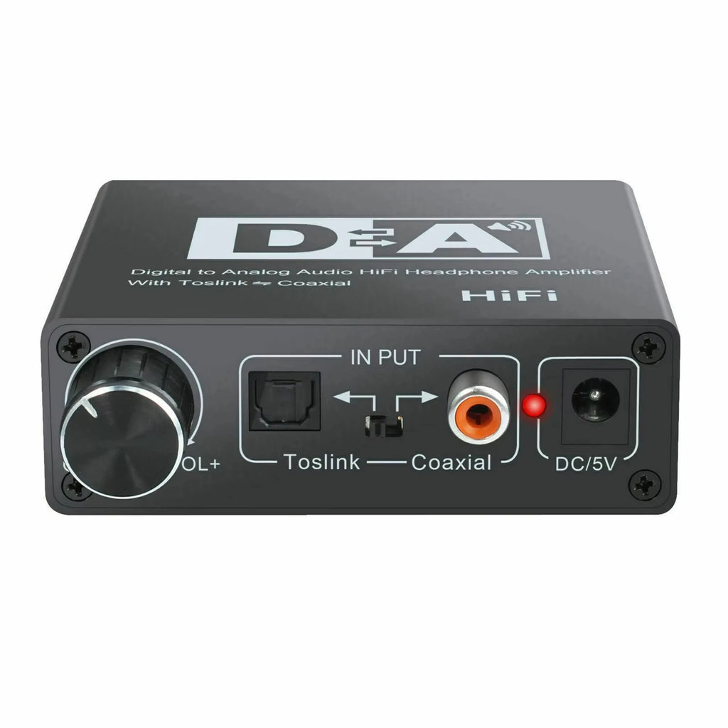 HiFi DAC Amp Digital To Analog Audio Converter RCA 3.5mm Jack Headphone Amplifier with Toslink Optical Coaxial Input Output HIP