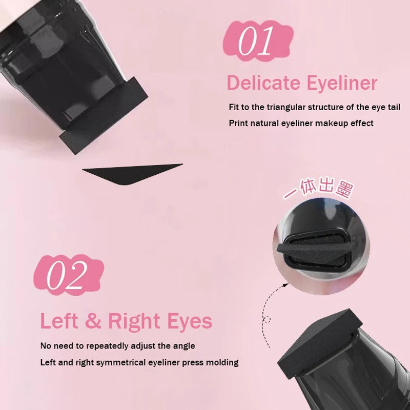 Black Brown Integrated Eyeliner Stamp Precise Outline Signet Eye Liner Extension Stamps Liquid Eyeliner Pen Waterproof Lasting HIP