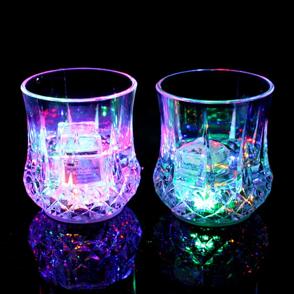 70ml LED Flashing Cup Wine Beer Whisky Mug Transparent Water Beverage Drinking Acrylic Mug Glowing Cup Party Decorative Supplies HIP