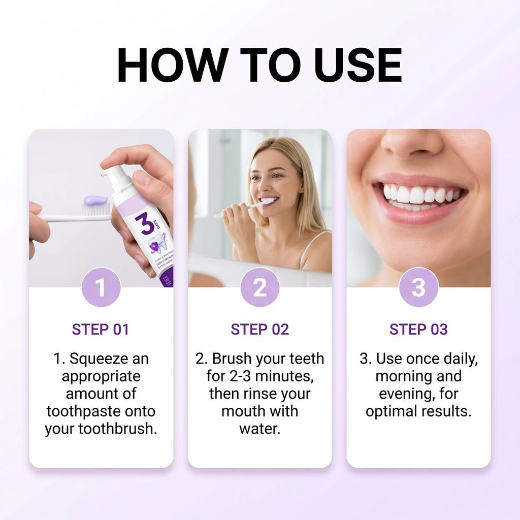 Purple Toothpaste – Brightening, Stain Removal & Fresh Breath Brightening Toothpaste HIP