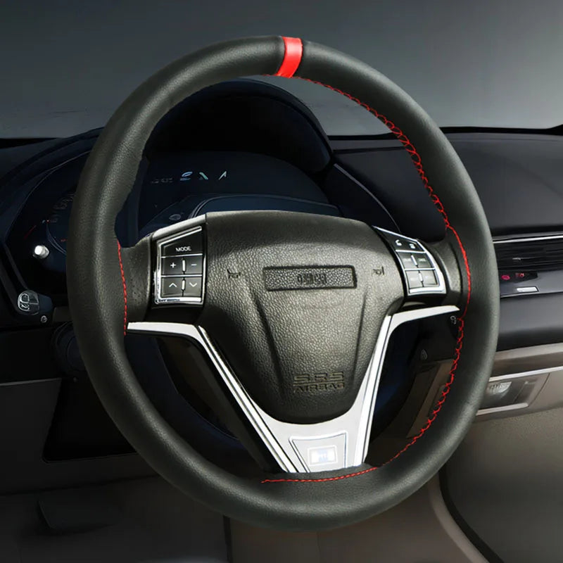 38cm Microfiber Leather Steering Wheel Cover – Non-Slip Lychee Steering Wheel Cover HIP