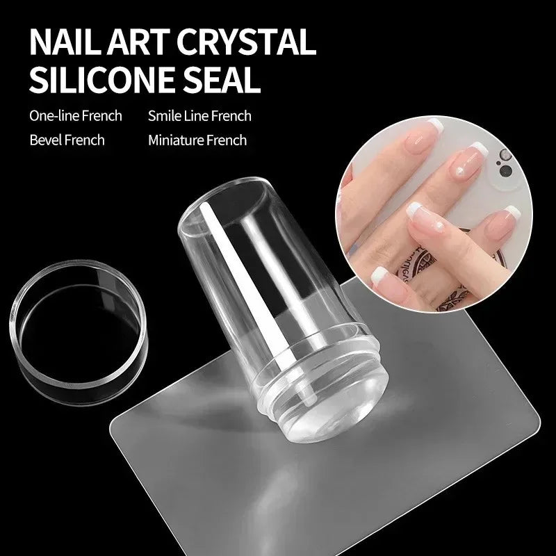 Transparent Silicone Nail Stamper & Scraper Kit | HIP Nail Stamping Kit HIP