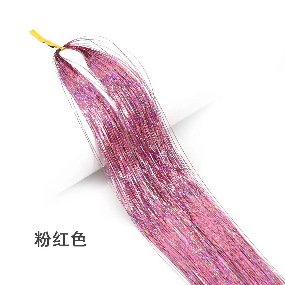 Shiny Sparkle Hair Tinsel Kit Rainbow Women Colorful Glitter Bling Hair Extension Twinkle Hair Dazzles Accessories for Braiding HIP 5