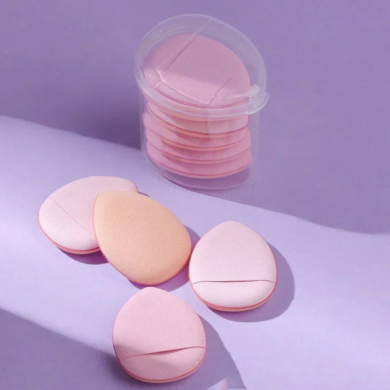3/10pcs Mini Size Professional Cosmetic Cushion Puff Concealer Foundation Detail Puff Finger Puff Set Makeup Sponge Beauty Tool HIP Pink In Box 6Pcs