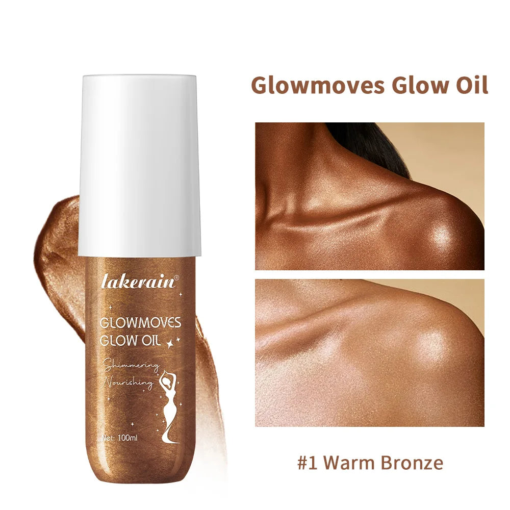 Body Care Glow Oil Glowmotions Glow Body Oil 100ml Hydrating Softening Brazilian Shimmer Bronze Non-Greasy Non-Sticky for Body C HIP