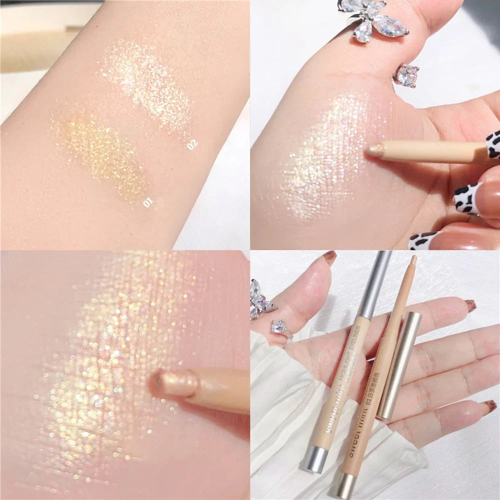 Glitter Eyeshadow Pen Pearlescent Matte Diamond Eyeliner Pen Waterproof Highlight Brighten Silkworm Makeup Pencil Shiny Eyelids HIP