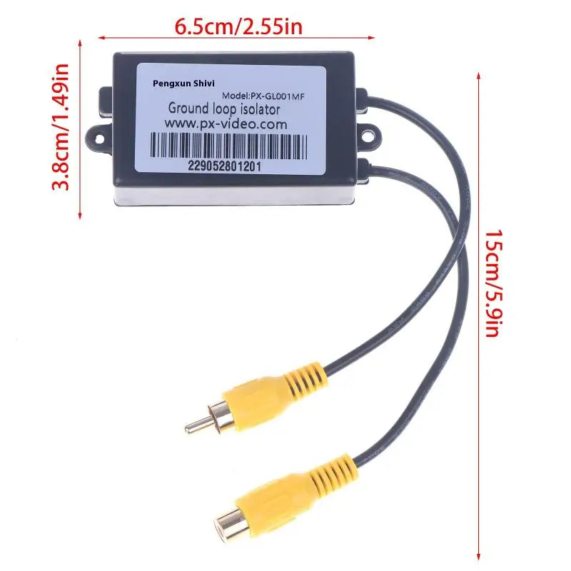 AV Video Isolator Filter – Removes Interference & Noise AV Signal Filter HIP Black