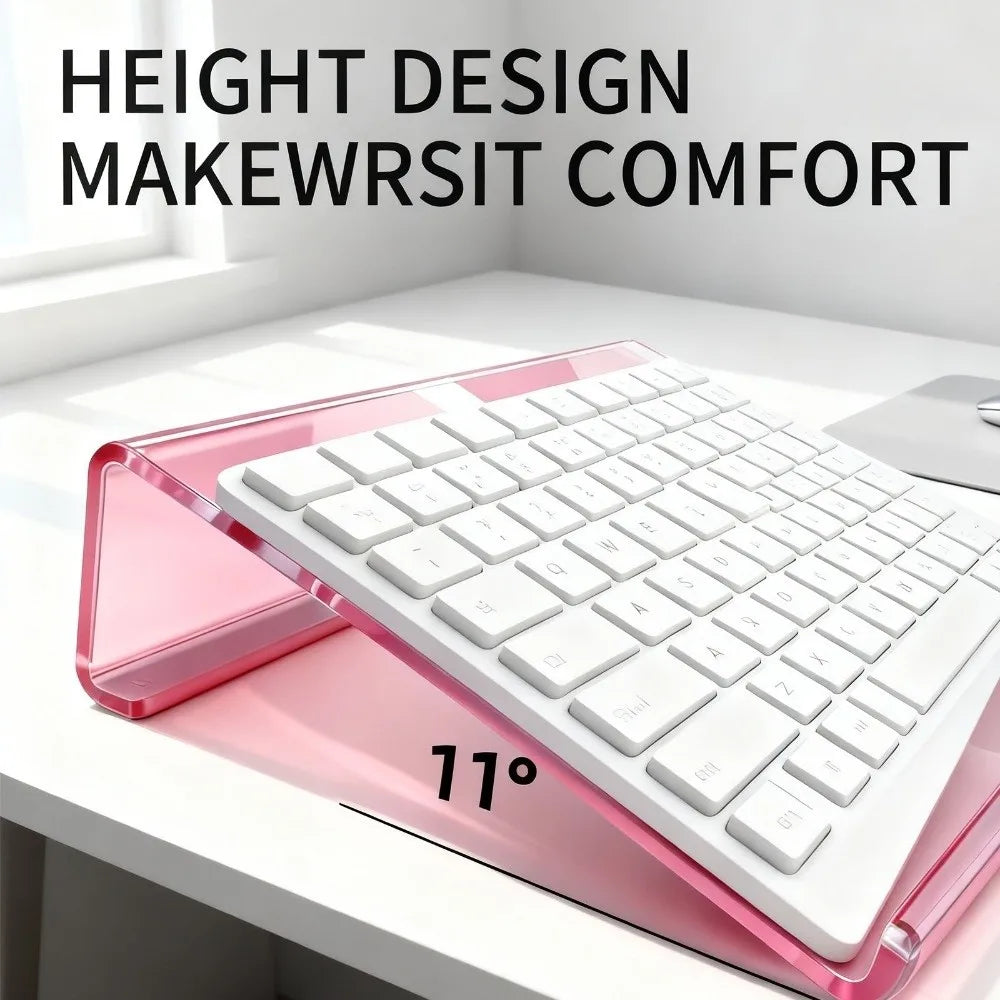 17" Acrylic Ergonomic Keyboard Riser Stand – Non-Slip Wrist Rest Keyboard Riser Stand HIP
