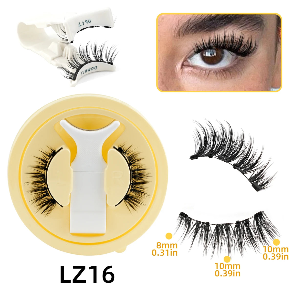 YSDO Magnetic Eyelashes Glue-free False Eyelashes Natural Eyelash Manga Lashes Soft Magnetic False Eyelashes Daily Makeup Tool HIP LZ16