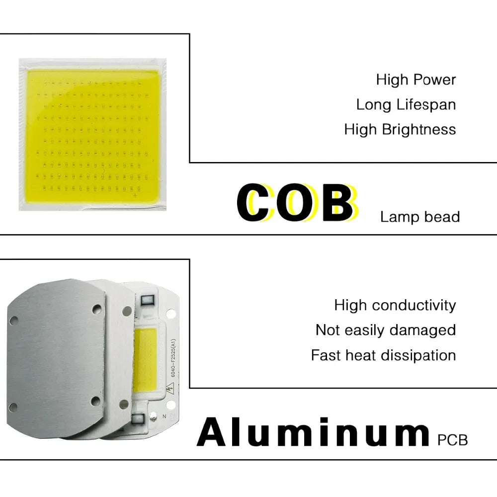 COB LED Chip Lamp Bead 20W 30W 50W LED Module 220V 110V Smart IC No Need Driver For DIY Flood Light Spotlight Led Matrix Outdoor HIP