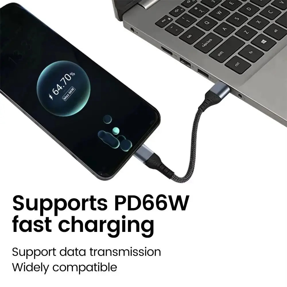 Short 90° USB-C Cable 6A 66W Fast Charging – 0.25M & 0.5M USB-C Charging Cable HIP
