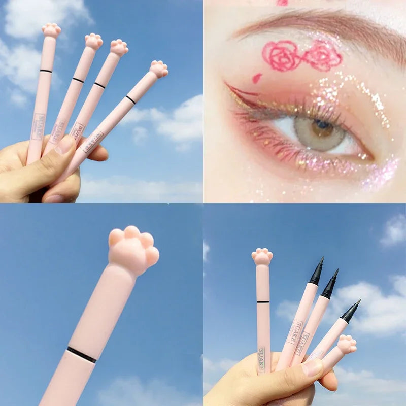 SUAKE 1Pcs Black Liquid Eyeliner Makeup Pen Waterproof Long-lasting Eyeliner Sweat-proof Not Easy to Smudge Cat's Claw Pen HIP