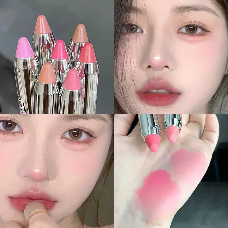 Pink Blush Pencil Facial Cheek Expanding & Shrinking Color Rouge Shadow Pen Cream Blush Sweet Cool Girl Style Korea Makeup Stick HIP