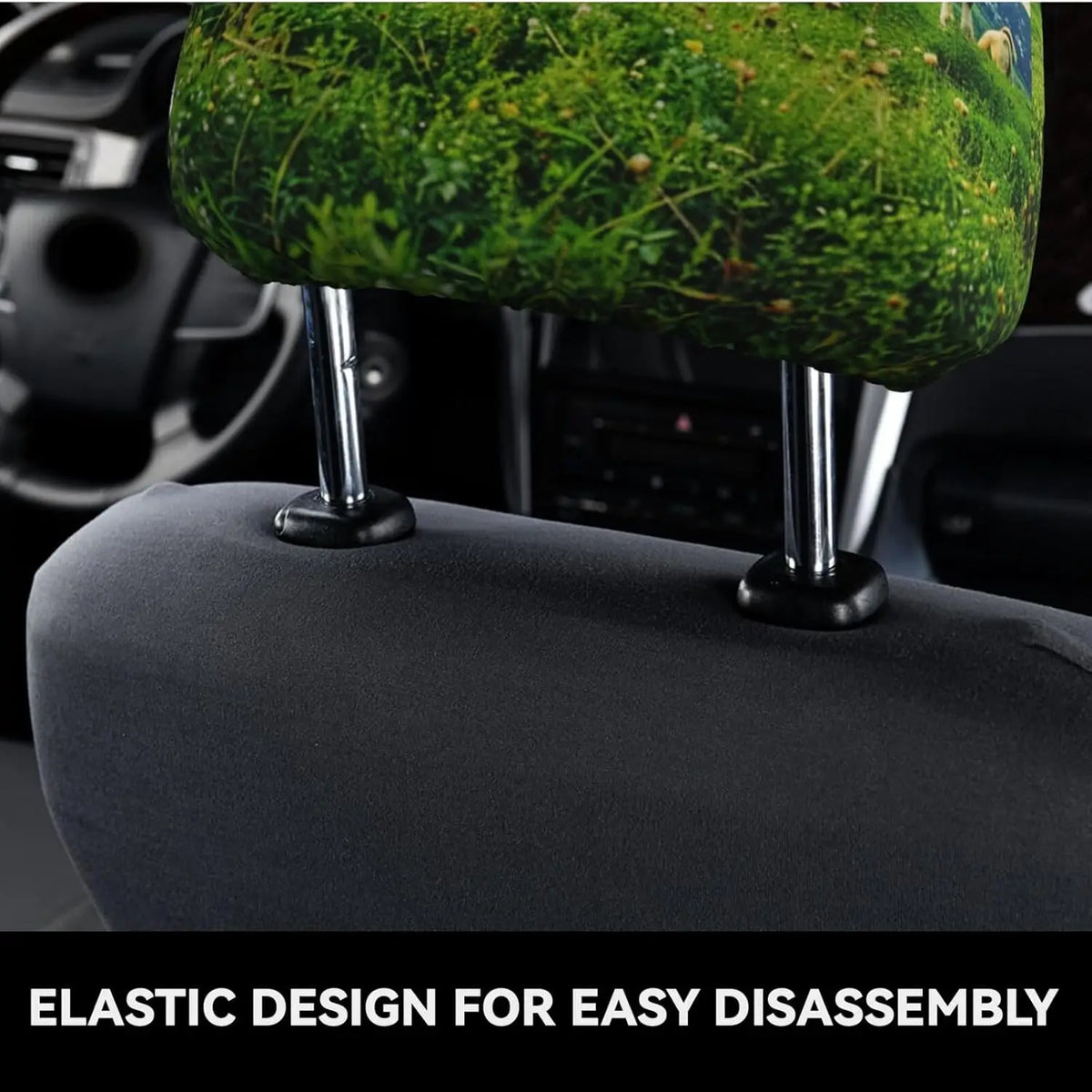 2-Pack Cow Print Car Headrest Covers – Universal Fit Car Headrest Covers HIP