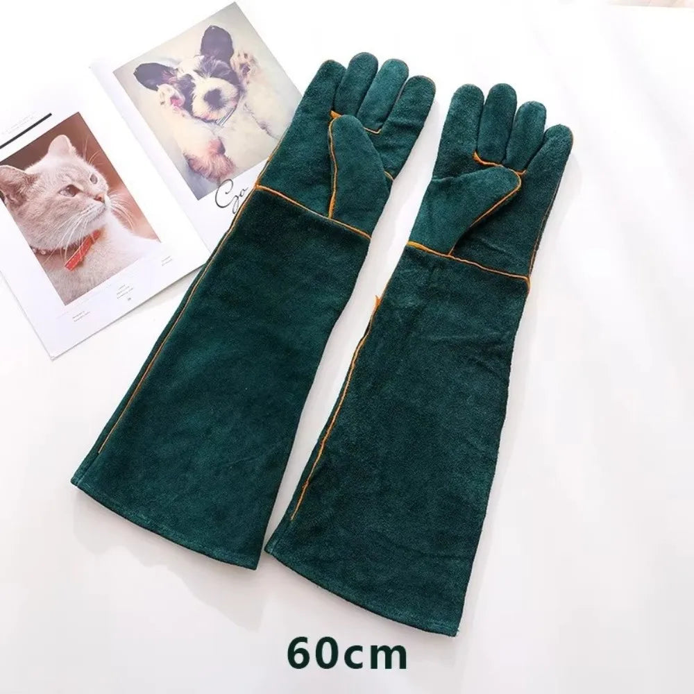 Leather Pet Handling Gloves – Bite & Scratch Resistant Pair Pet Handling Gloves HIP