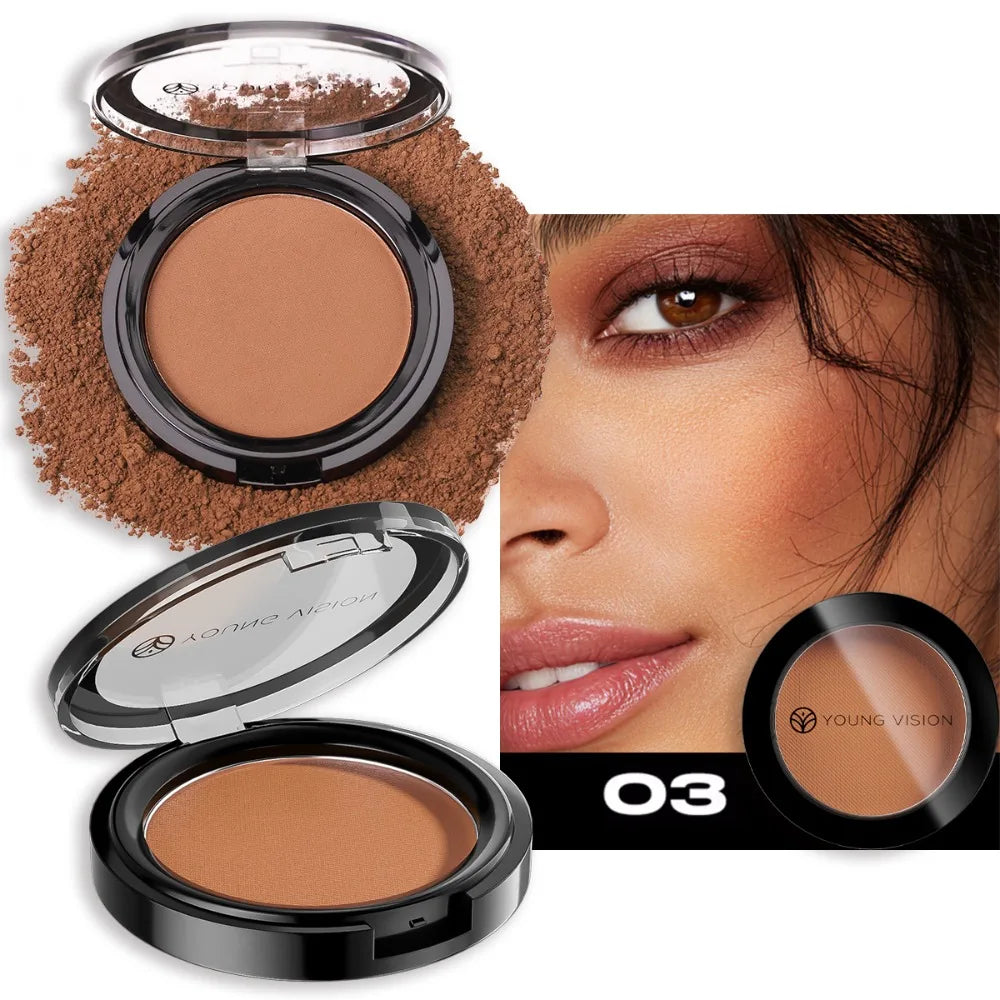 Professional Matte Bronzer Contour Powder Palette Long-Lasting Highlighter for 3D Face Shaping Silky Setting Makeup Powder HIP 03
