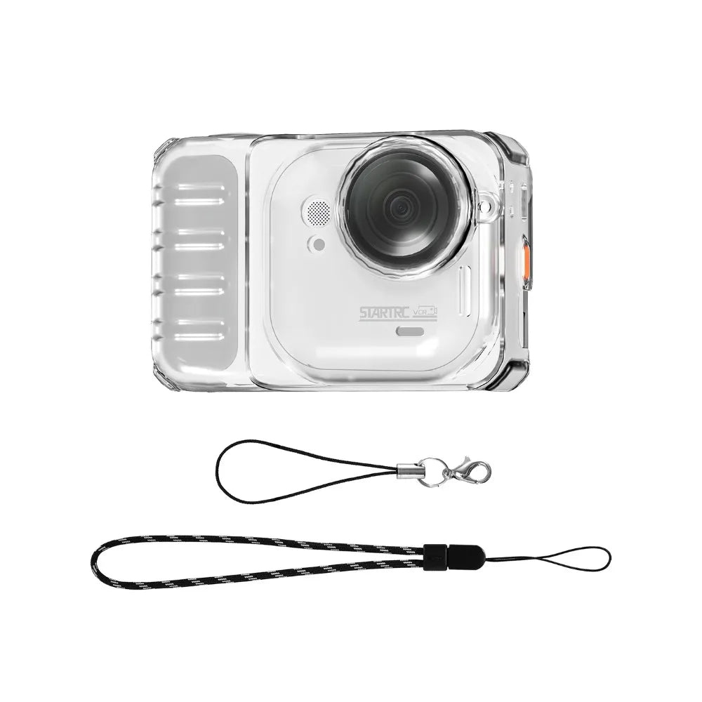 TPU Clear Case for Insta360 Go Ultra – Full Cover + Lanyard Camera Protective Case HIP Transparent