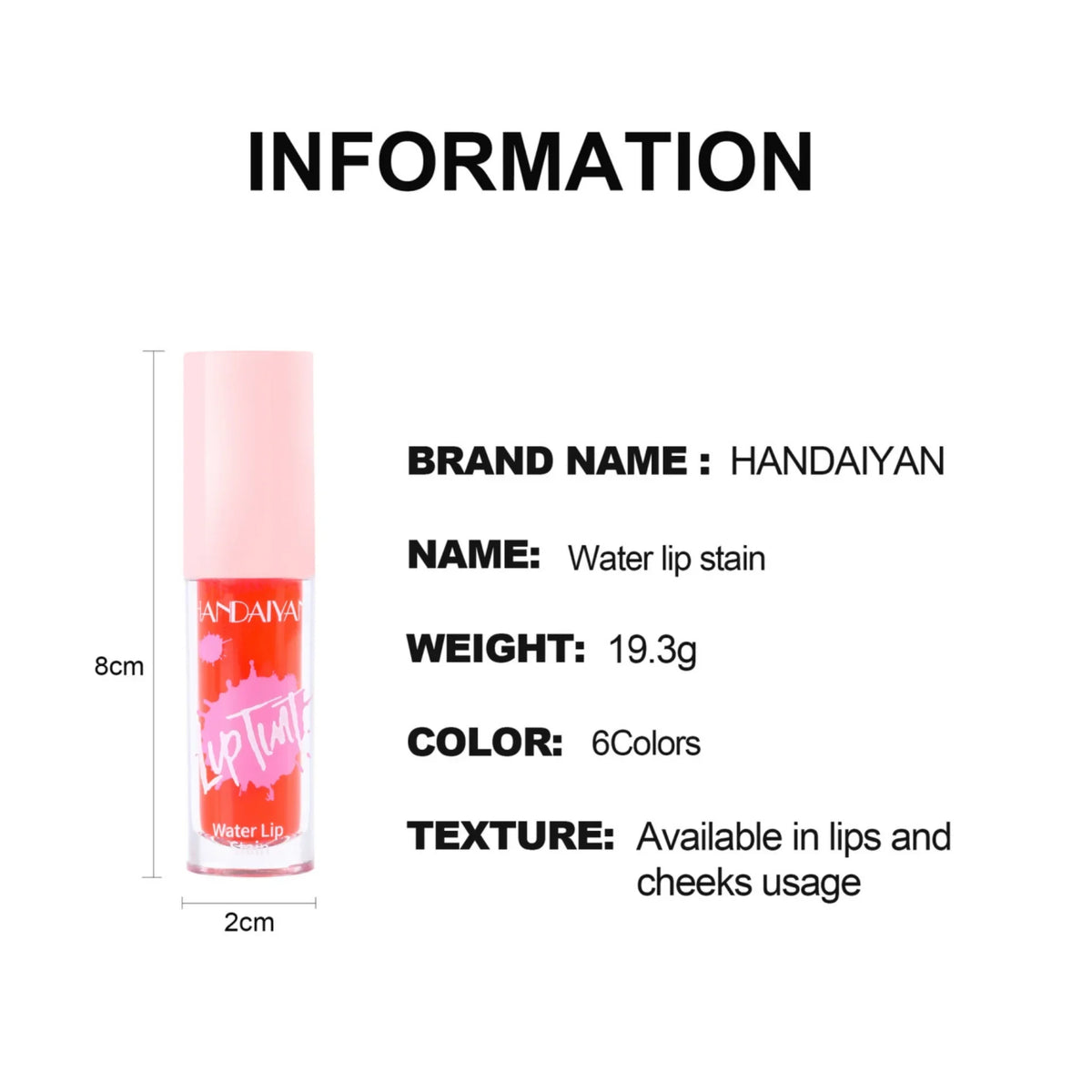 Handaiyan 6-Color Lip Gloss & Cheek Tint – Long-Lasting Stain Lip Gloss Tint HIP