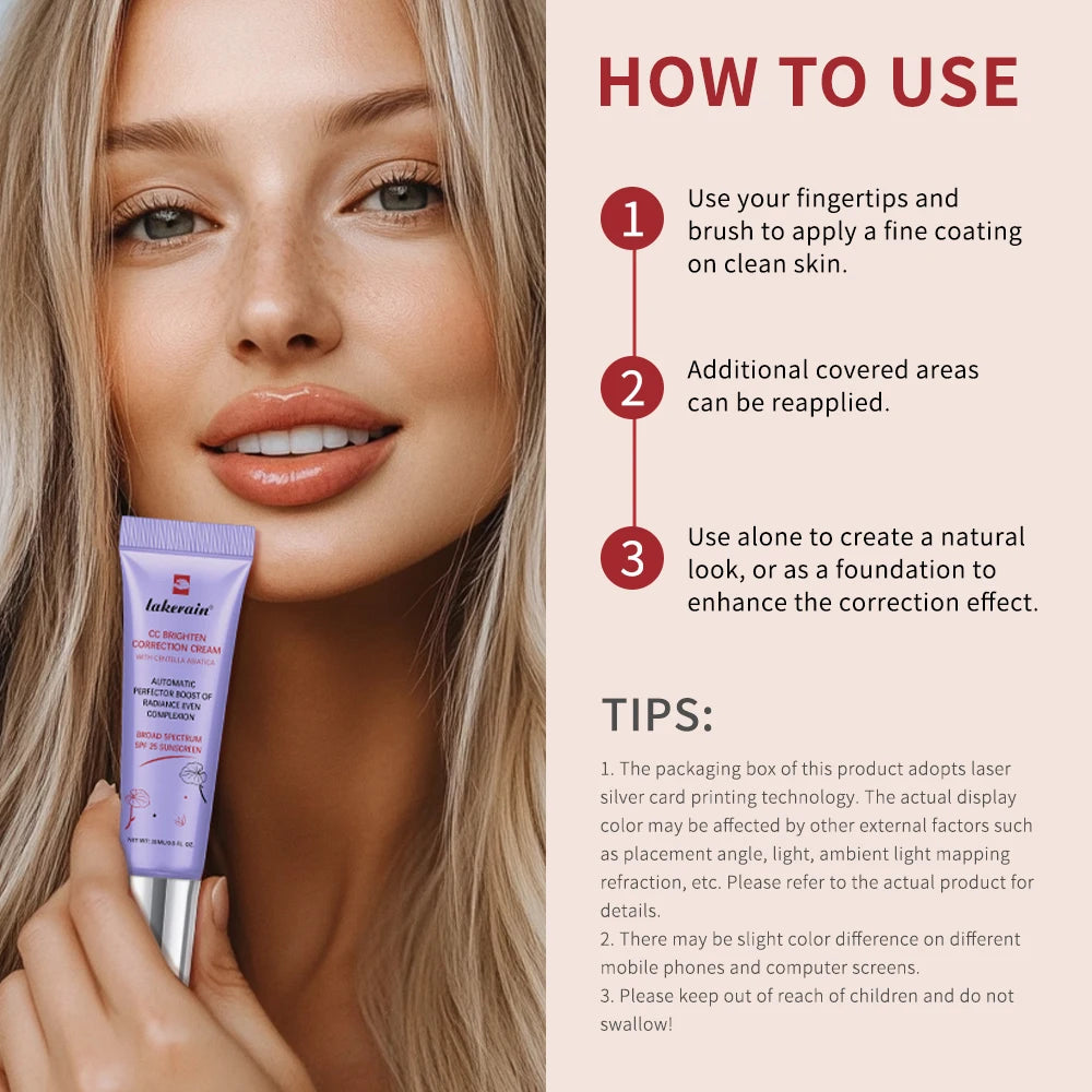 CC Cream Color Changing Liquid Foundation Centella Korean High Coverage Foundation Foundation Cream for Face Base Makeup HIP