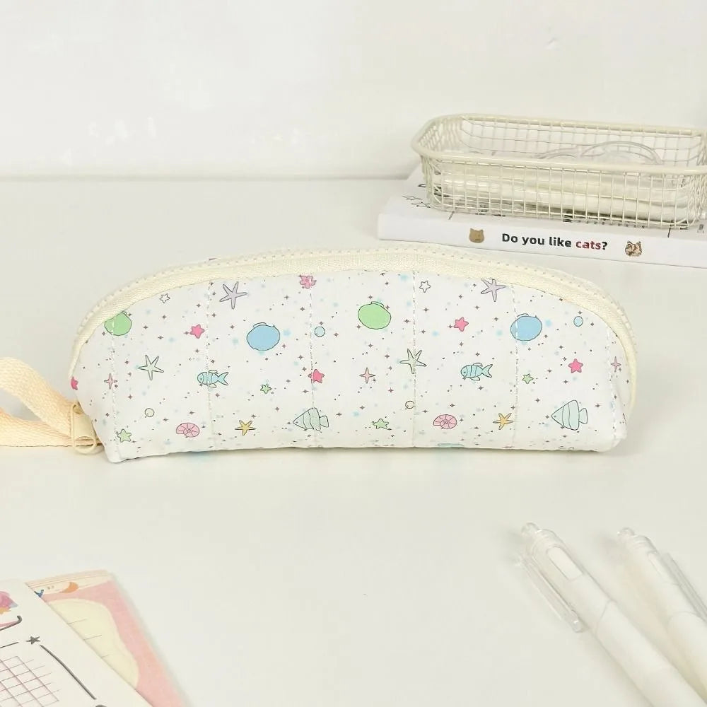 Polka Dot Pencil Case – Large Fabric Pen Bag with Hand Strap Pencil Case HIP Ocean World Print